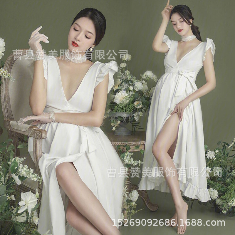 Pregnant women photo photo clothing new studio pregnant mommy white beautiful style photography clothes pregnant women Photo Clothing