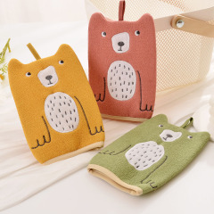 A cartoon polar bear shower loofah, back scrubbing, decontamination shower gloves, dual-sided exfoliating bath towels