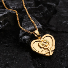日韩博主宋智雅同款韩国代购小众轻奢高级感心形玫瑰吊坠项链女