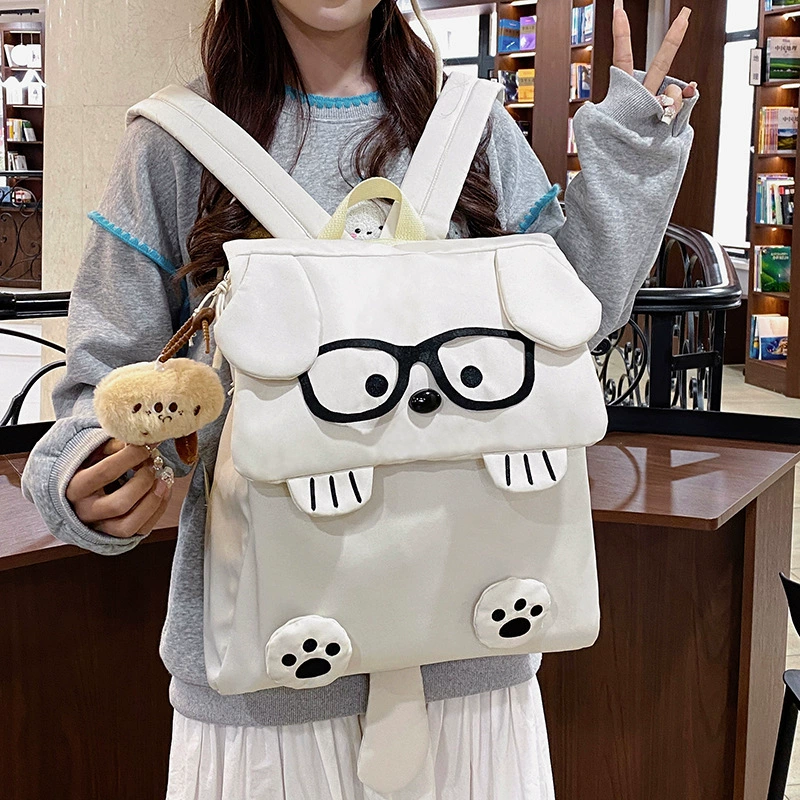 Рюкзак с мультяшной собакой, 2025, новый японский стиль, стильный, милый, модный, универсальный, большой вместимости, дорожный рюкзак для девочек