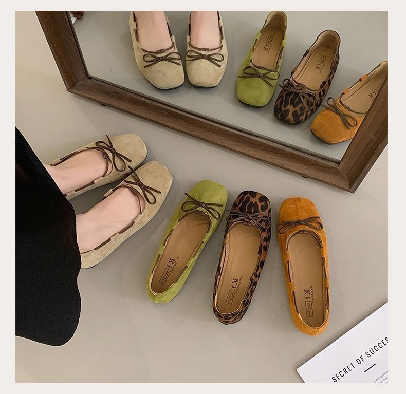 French-style Ballet Flats For Women, 2026 New Model, Paired With Skirts, Vintage Bow Flat Shoes, Shallow Slip-on Loafers_vogvips.com