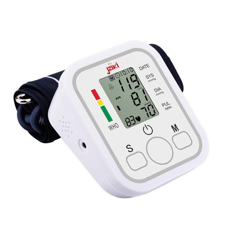 Monitor de presión arterial electrónico transfronterizo con brazalete, tensiómetro de uso doméstico, dispositivo de presión arterial de alta precisión, máquina de presión arterial para comercio exterior, bilingüe (chino e inglés)