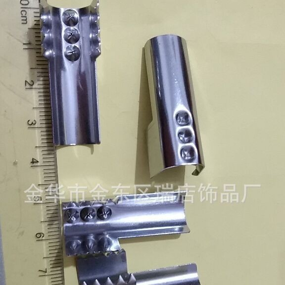 厂家批发包12MM粗绳子三点五齿扣尾夹粗棉绳尾巴扣倒钩绳尾倒刺