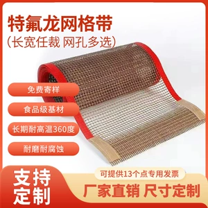 [生产厂家供应特氟龙网格输送带微波尺寸耐高温易清洁烘干设备专用]