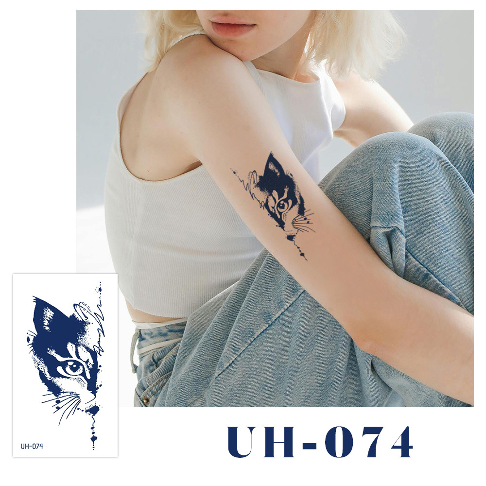 新しいジュースハーブタトゥーシール、半永久的、韓国で人気、原宿風、防水、ミニマルなタトゥーシール、英語文字