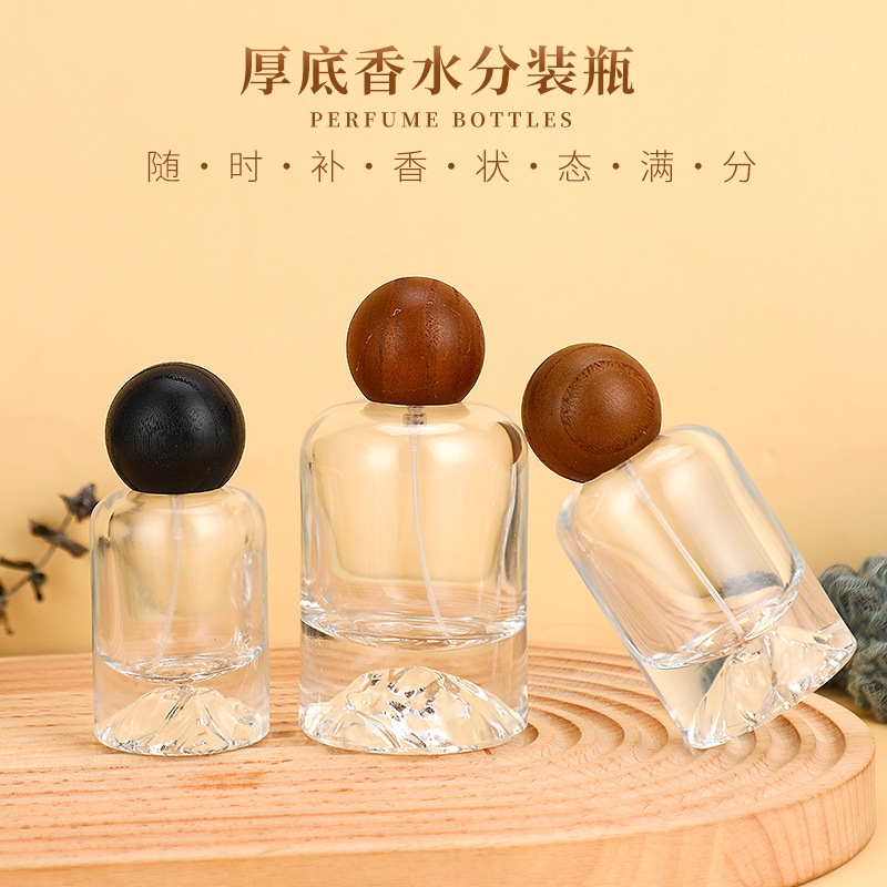 圆球盖密封香水瓶批发厚底透明玻璃喷雾瓶化妆品香水细雾瓶
