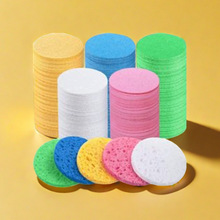 亚马逊热销圆形压缩片木浆棉洗脸扑一次性卸妆木浆纤维棉洗脸扑