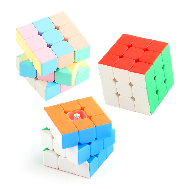 Nuevo liso 5.5cm color macaron tercer cubo de color sólido en forma de triedro en forma de caja de juguetes de cubo de color sólido