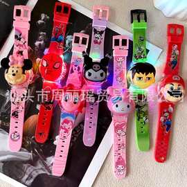新品儿童灯光音乐电子手表 翻盖公仔 幼儿小学生手表玩具礼物批