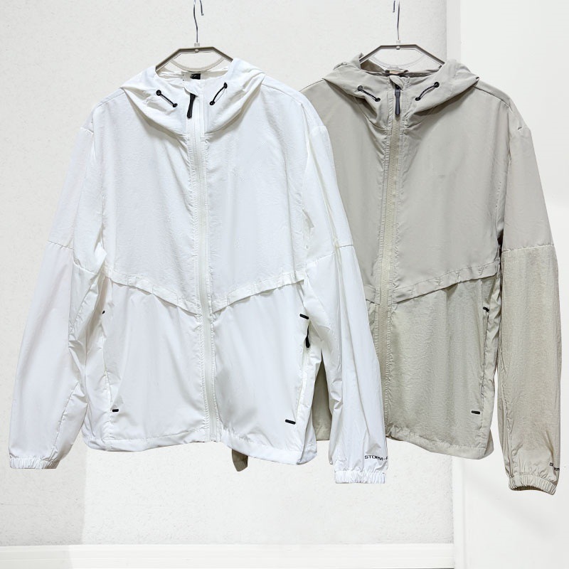 Spring Hooded Solid Color Sports Windbreaker Cardigan Men's Outdoor Jacket Logo Men's Lightweight Casual Jacket Windproof