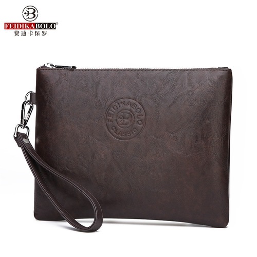 Envelope bag  new casual men's clutch bag pu soft leather men's bag mobile phone bag large capacity wallet