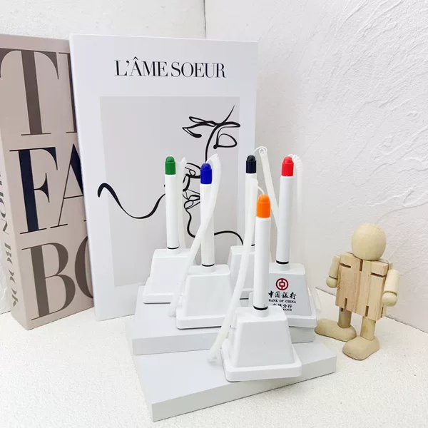 Bank Counter Pen Commercial Fixed Signature Pen Desktop Bullet Square Seat Stickable Rope Bar Pen T101