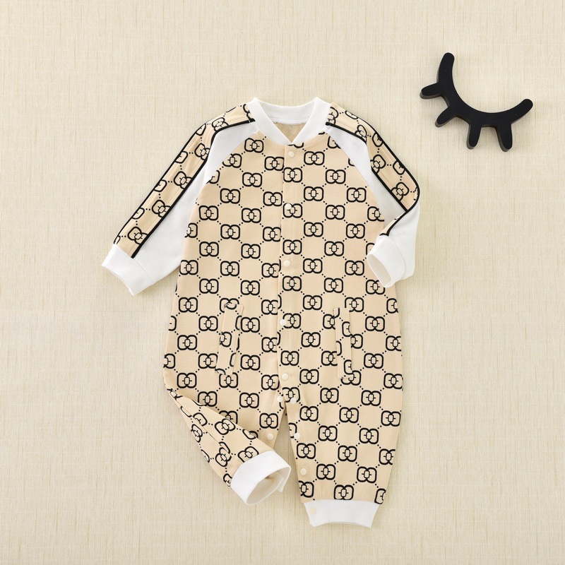 Baby jumpsuit spring and autumn pure cot...