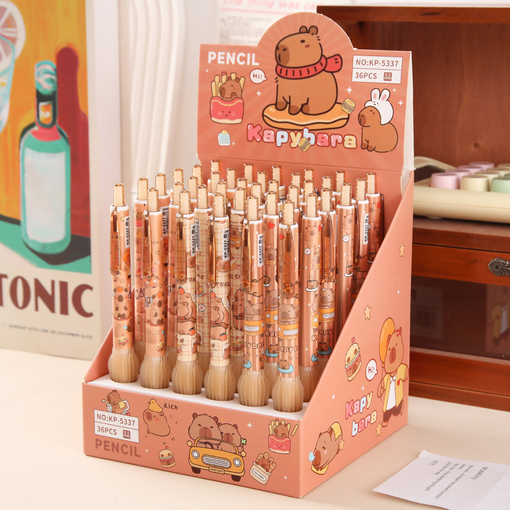 Capibara lápiz móvil suave funda protectora suave lápiz descompresor papelería especial para estudiantes de primaria pequeños regalos