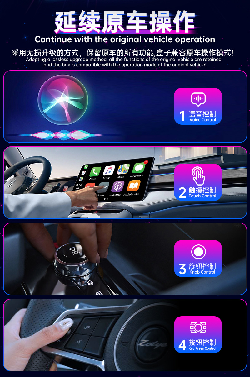 Best-selling wireless CarPlay to Android system smart box for cars with satellite positioning, 4G full network connectivity, and eight-core processor
