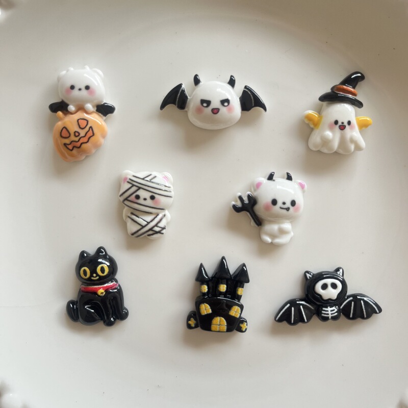 Cartoon Halloween Ghost Bat Creative DIY Cream Glue Hairpin Phone Case Keychain Shoe Decoration Material Cartoon Halloween Ghost Bat Creative DIY Cream Glue Hairpin Phone Case Keychain Shoe Decoration Material