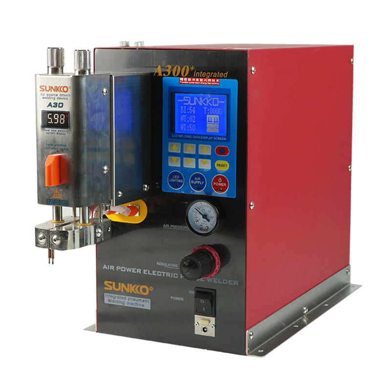 SUNKKO A300+内置气源一体式气动电池点焊机锂电池组焊接组装生产