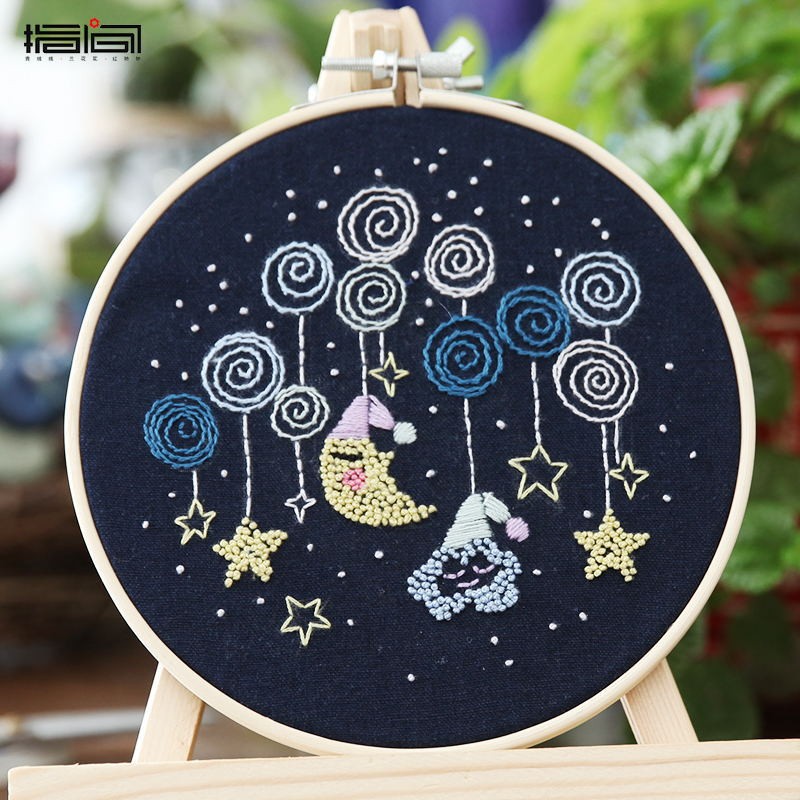 Lindo conejo bordado DIY colgando pintura de los niños Lu bordado puntada primaria práctica punto cruz dibujos animados pequeños adornos de animales