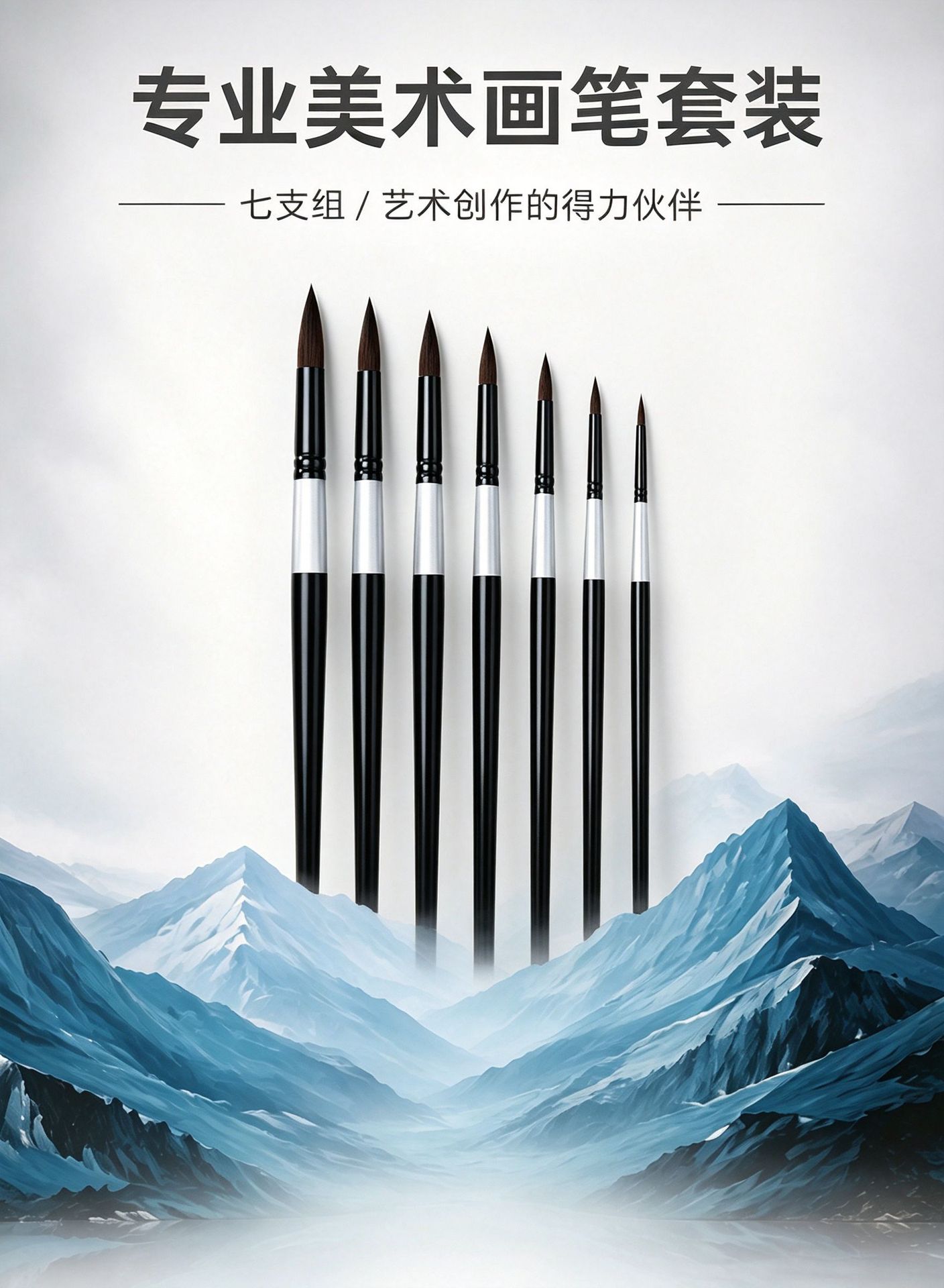Cross-border Black Swan Set Watercolor Brushes Art Watercolor Brushes Nylon Soft Hair Round Head Drawing Digital Oil Painting Round Head Brushes