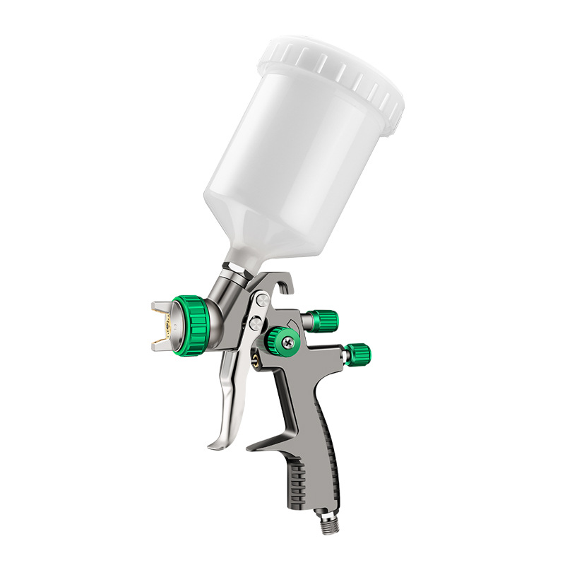 Pistola de pulverización neumática LVLP Air Green, pistola de pulverización de baja presión, cromada, 600 ml, alta atomización