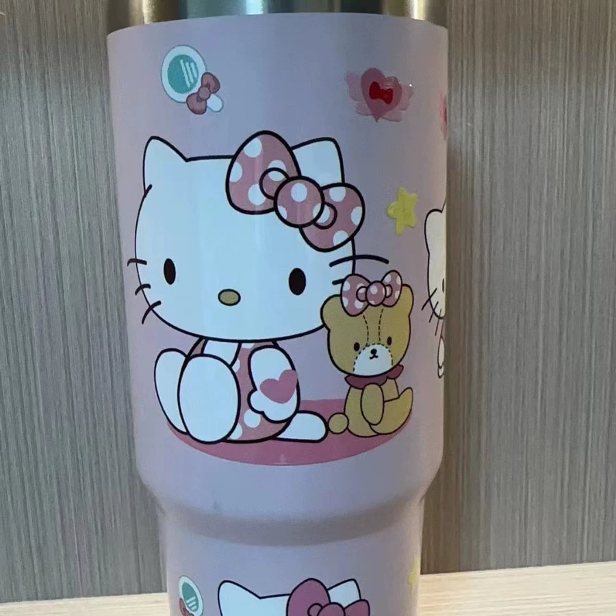 Термос-вакуум 30 oz с мультяшным рисунком, нержавеющая сталь AISI 304, двойные стенки