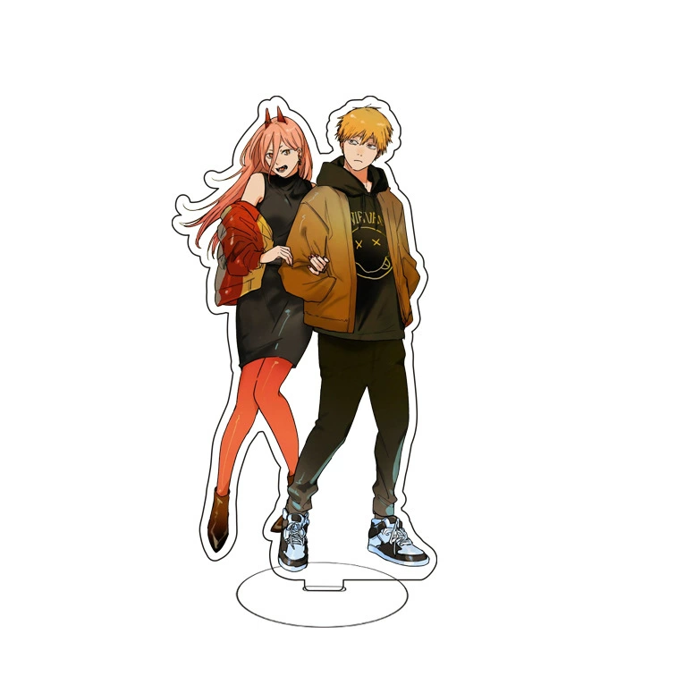 Double-layer Acrylic Stand Chainsaw Man 15 cm, character duo designs, multi-model display