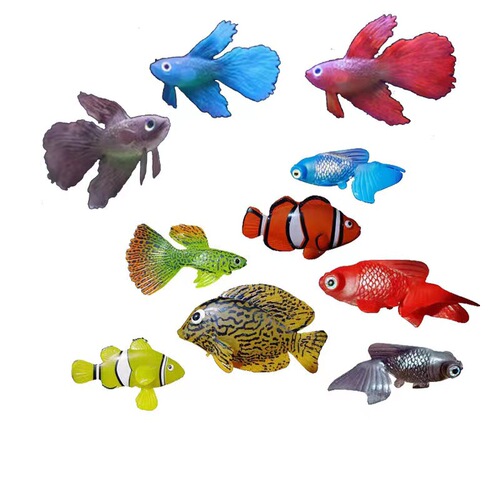 Fish tank landscaping decoration simulated fake fish fluorescent fish color fake seawater fish silicone ornamental fish aquatic plants floating jellyfish