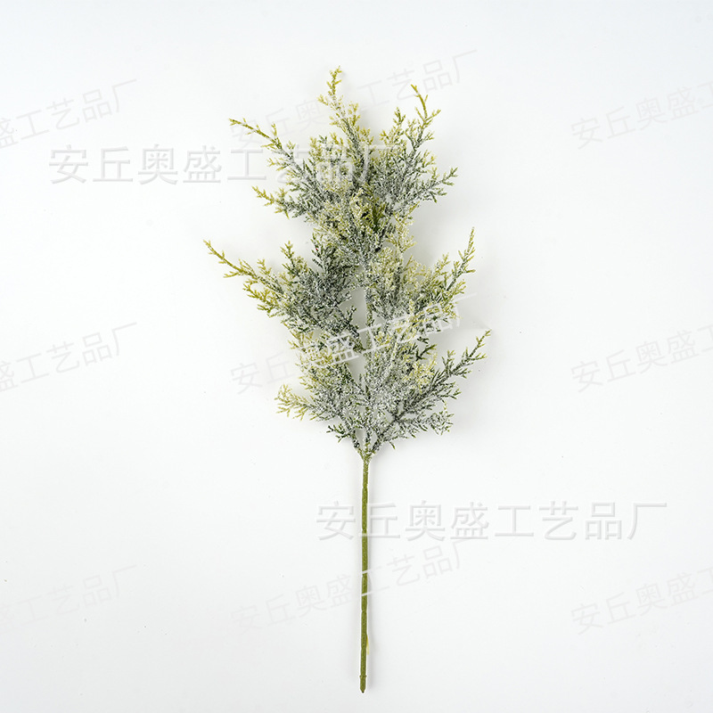 跨境人造雪松红浆果绿树枝茎仿真松果蓝莓圣诞节花瓶装饰花束插枝|undefined