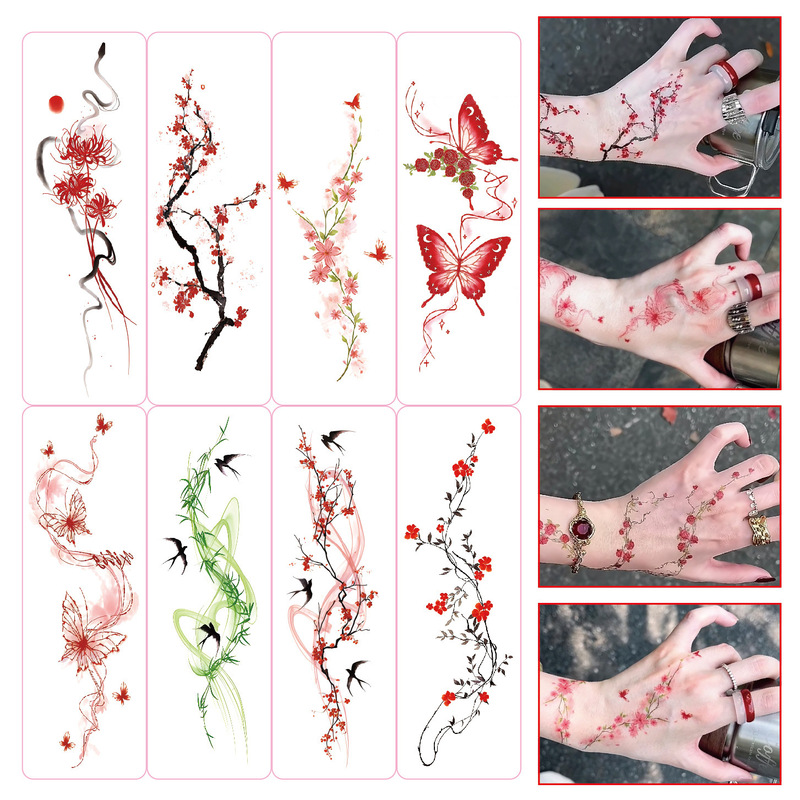 Colorful Arm Butterfly Tattoo Sexy Spice Girl Leg High Color Value Girl Washable Hot Sweet Cool Waterproof Sticker