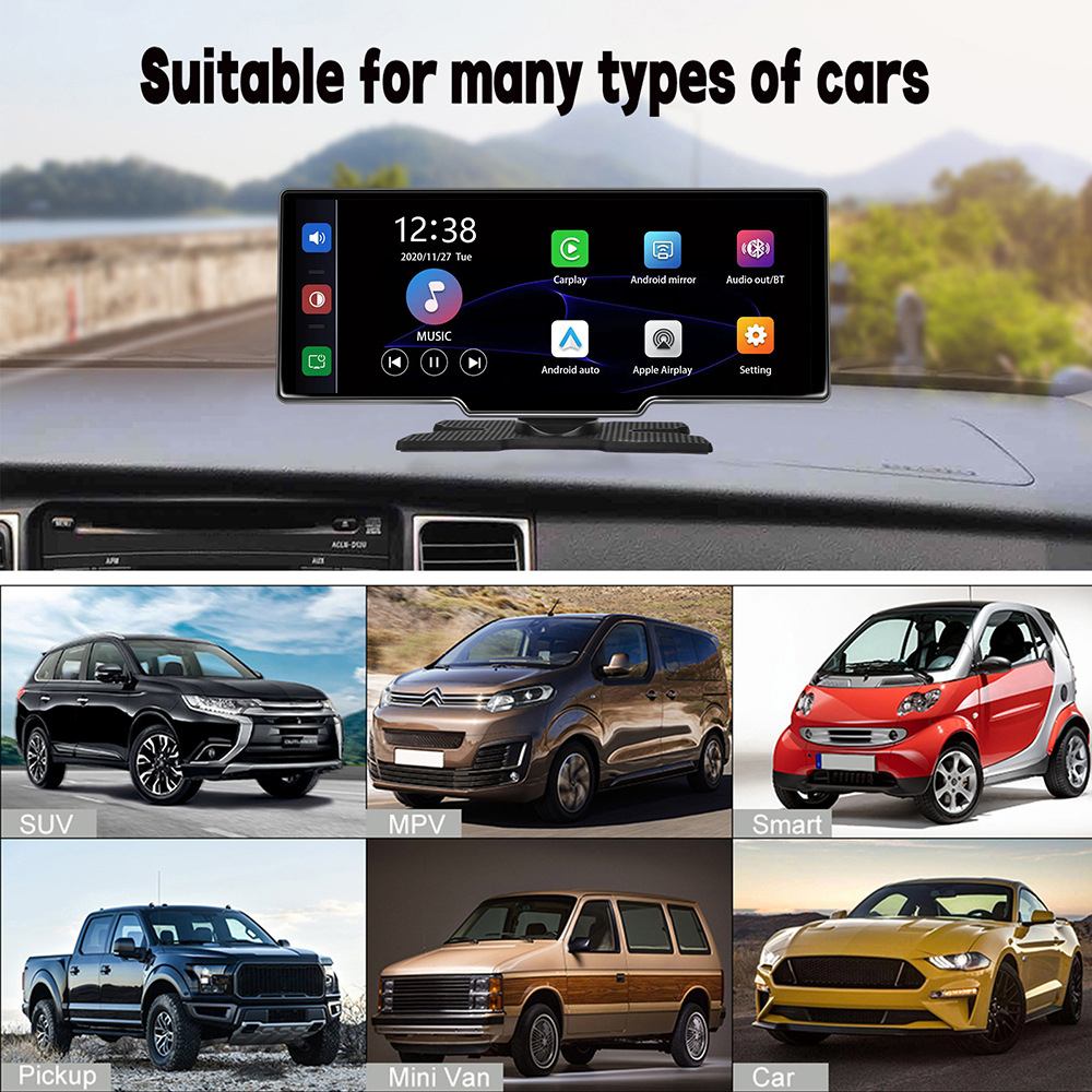 Cross-mirror e-commerce foreign trade 10.26 inch central control wireless Carplay Android Auto car smart screen Bluetooth car