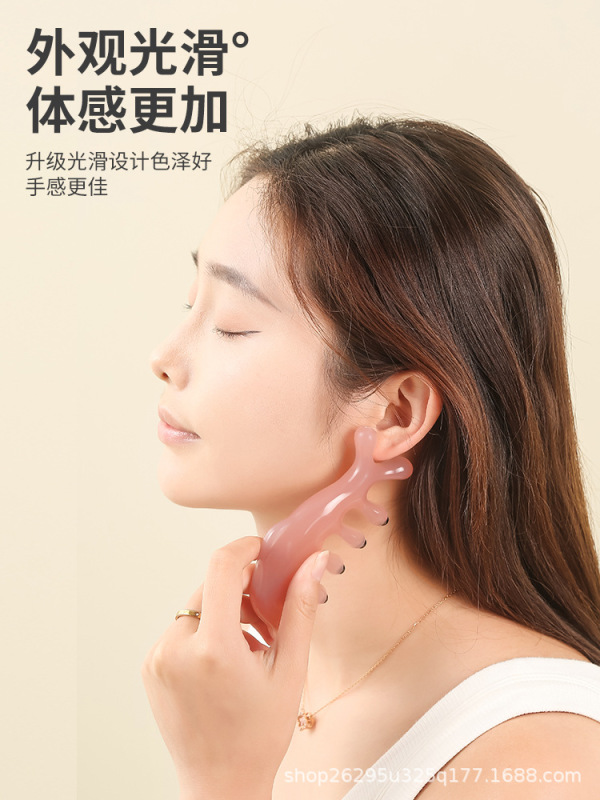 4in1磁気療法イルカ型コーム 頭部・目元・経絡用コーム 顔のリラックスマッサージコーム 磁気療法健康ケア|undefined