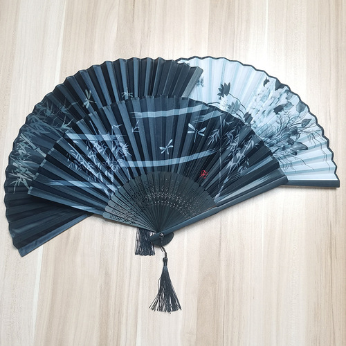 Ancient style folding fan student Chinese style small fan Japanese Hanfu dance fan portable silk fan female fan manufacturer wholesale