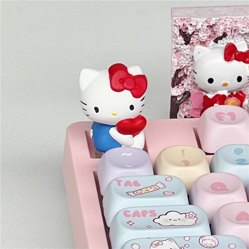新しい KT ハローキティ高品質樹脂肥厚キーボードステッカーかわいい漫画高価値メカニカルキーボードキャップキーキャップ|undefined