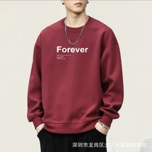 清货衣服男装水墨印圆领卫衣毛圈款宽松男女同款外套厂家库存服装