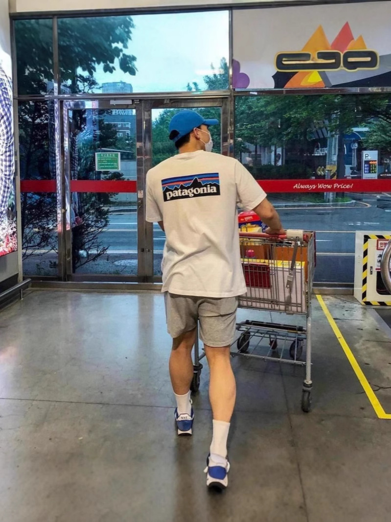 天井パタ アウトドア 半袖 Tシャツ 男女兼用 クラシック P-6 マウンテンプリント 万能 240g カップルスタイル