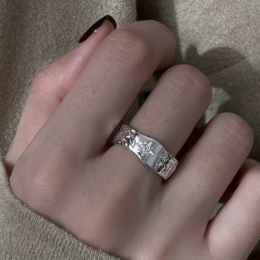 Серебряное кольцо 925 пробы, матовая отделка, стиль легкой роскоши, середний палец, не тускнеет