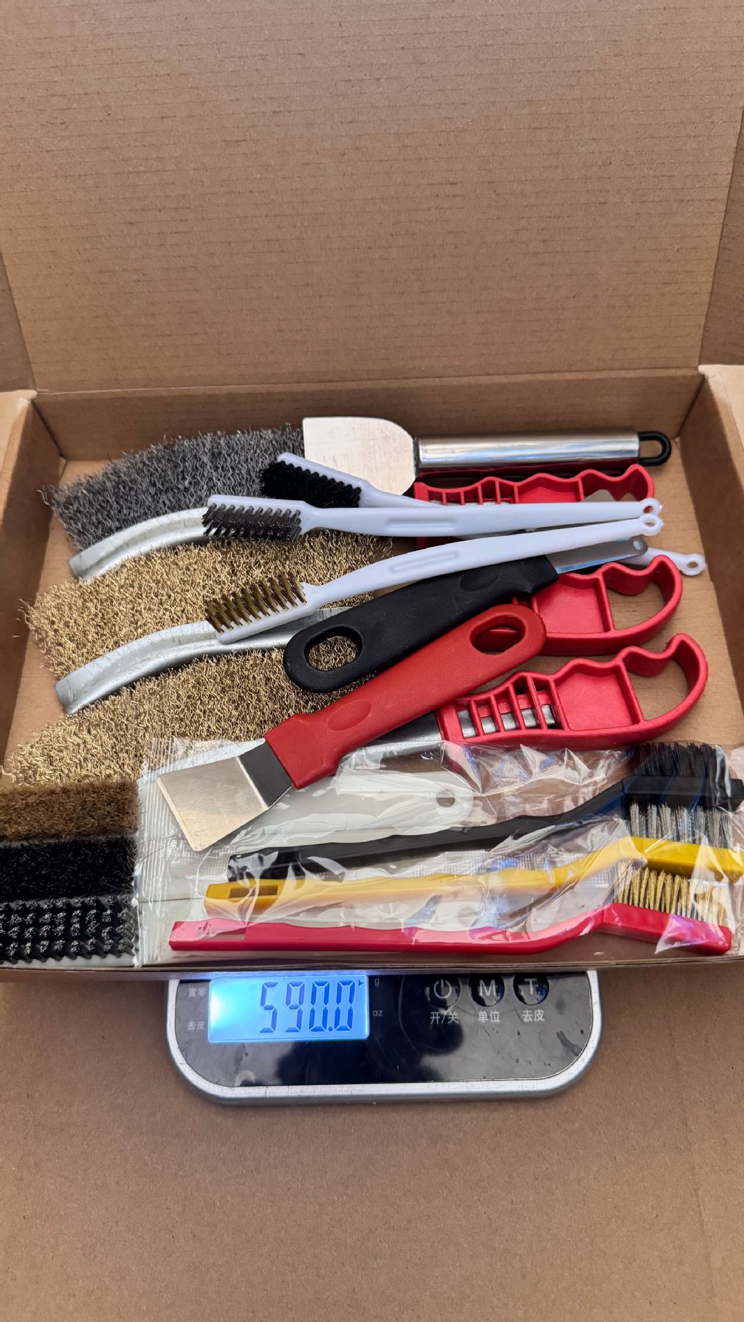 Dokuz at tel fırça bakır kaplama çelik tel bıçak tipi fırça plastik saplı temizleme endüstriyel bakır tel pas giderme barbekü örgü tel fırça