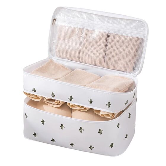 Portable Double-Layer Underwear Storage Bag Travel Bra Underwear Socks Fit Bag Travel Multifunctional Clothes Storage Bag