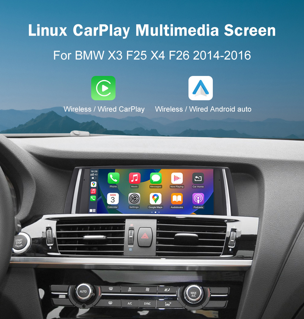 Road Tuo 10.25inch Wireless Carplay for Bmw X3/x4 NBT Car Multimedia Display
