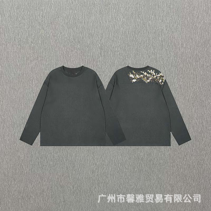 American-Style Trendy High Street Printed Hooded Sweatshirt Jacket for Men and Women, Loose Round-Neck Sweatshirt, Versatile Casual Niche Style