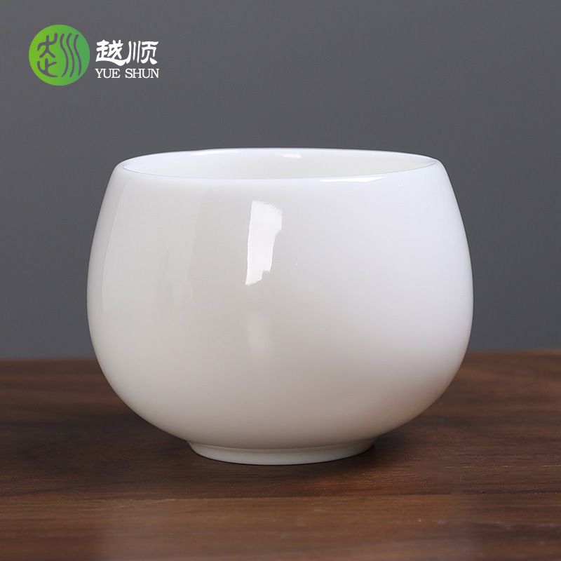 PK7J羊脂玉白瓷主人杯大號茶杯單個陶瓷品茗杯功夫茶具個人單杯羅