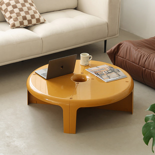 Nordic Internet Celebrity ins Round Coffee Table Designer Creative Small Apartment Coffee Table Split Stitching Combination Side Table