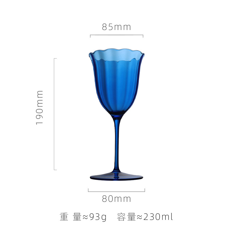 Retro wineglass, flowered