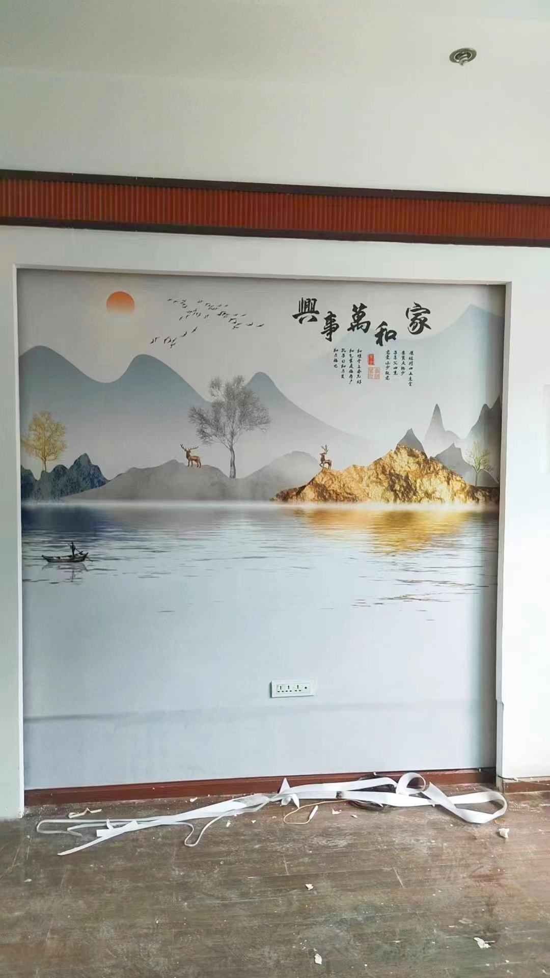 新中式山水背景墙