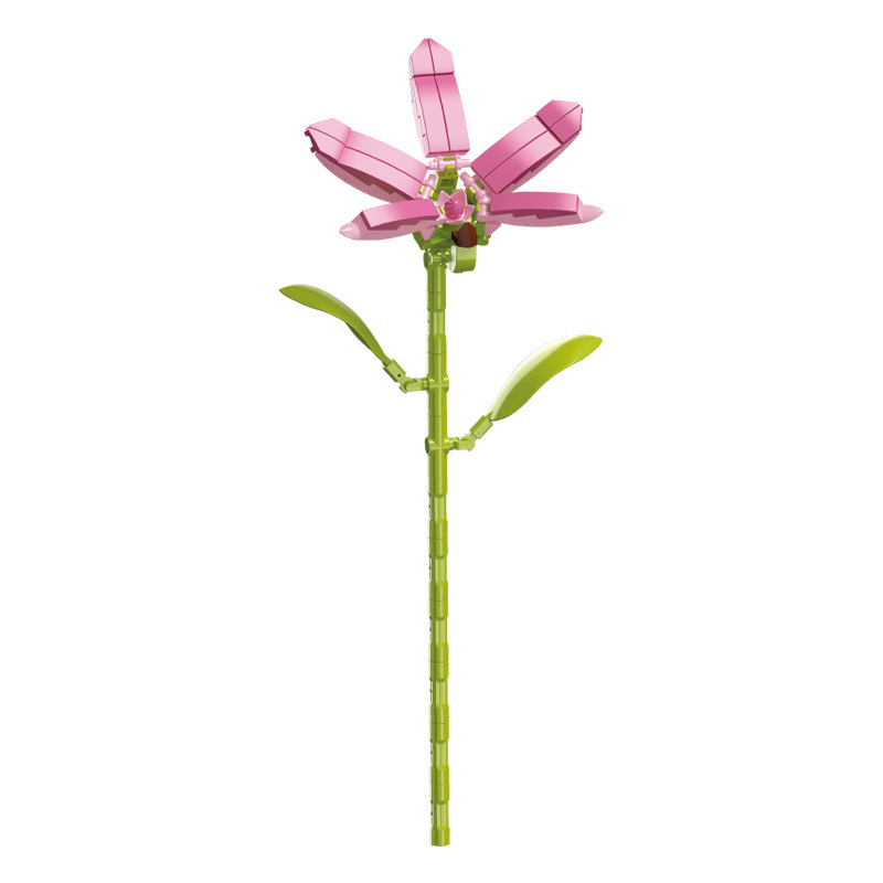 钻马积木花永生花束抱抱桶仿真花小颗粒积木DIY玩具七夕女生礼物|undefined