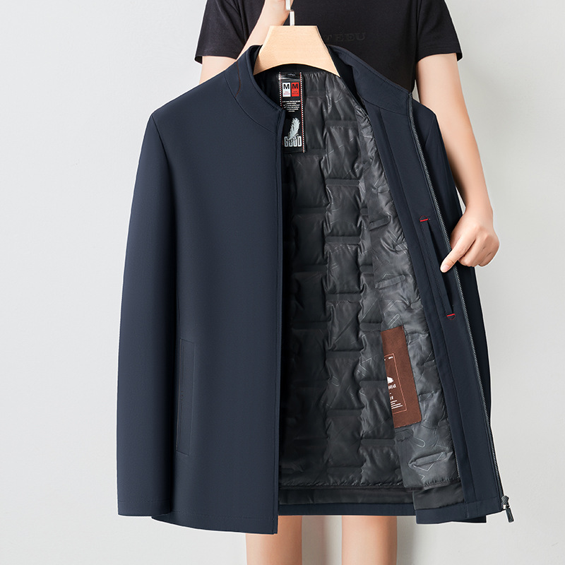 Autumn and Winter high-grade down jacket men's stand collar jacket detachable liner cold-proof warm business casual jacket