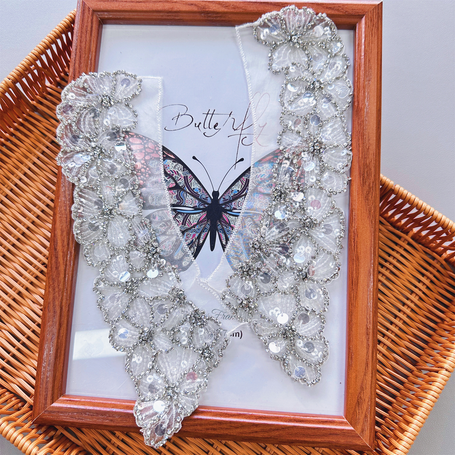 Productos semiacabados con cuentas de malla collar flor bordado tridimensional collar asiento accesorios de flores DIY bordado vestido de novia collar