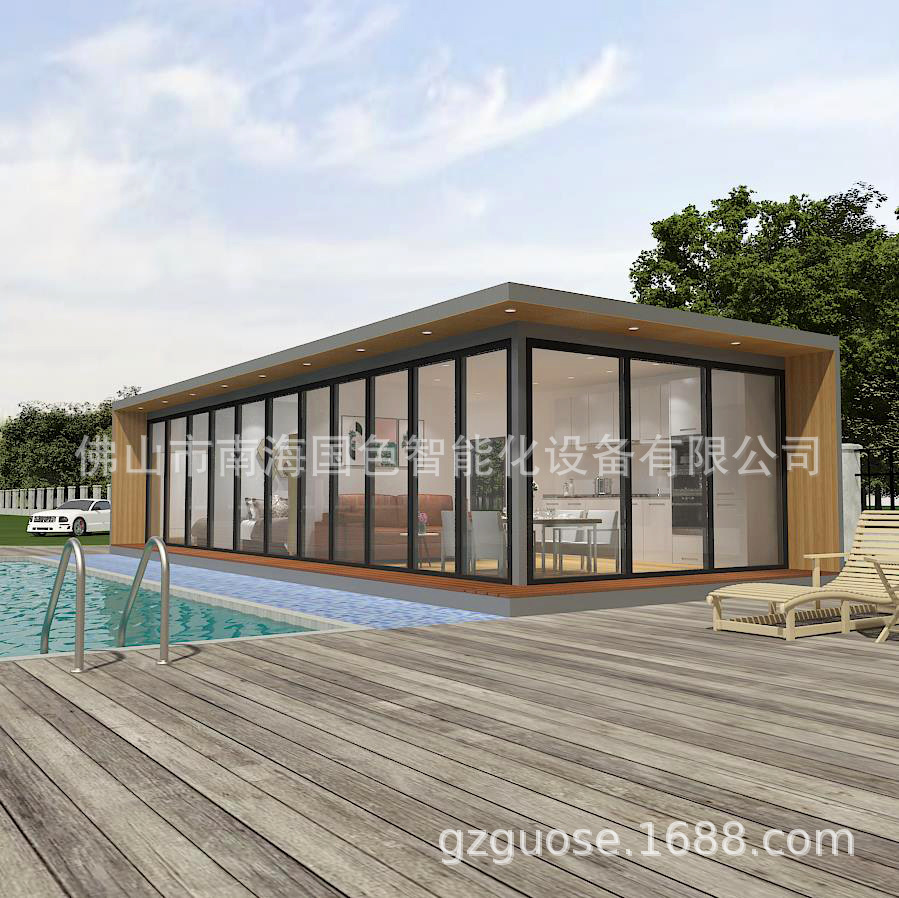 Casa modular, acero ligero, villa integrada, casa de familia móvil, cápsula espacial, sala de sol, casa de cielo estrellado, suministro directo de fábrica, exportación