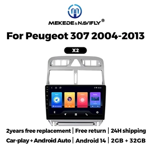 Peugeot 307 2004-2013 üçün Android GPS Naviqasiya MP5 Bluetooth Pleyer