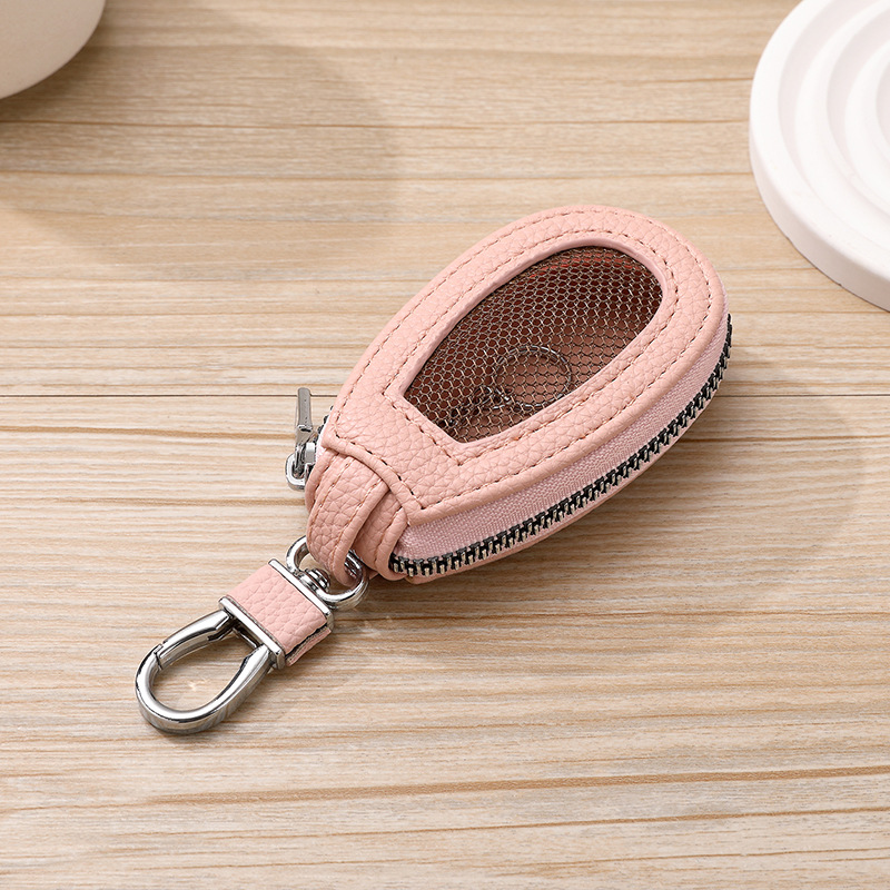 Bolsa de llaves de automóvil de cuero simple, bolsa de llaves de luz solar para hombres, bolsa de llaves universales para mujeres, bolsa de almacenamiento de llaves coreanas